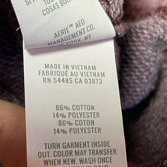 AERIE Down To Earth 1/4 Zip Oversized Sweatshirt Ribbed Wide Funnel Collar XS - Picture 8 of 10